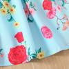 Dress For Girls 1-8Y Birthday Korean Style Fashion Ruffle Trim Off-Shoulder Floral Pattern Strap Dress