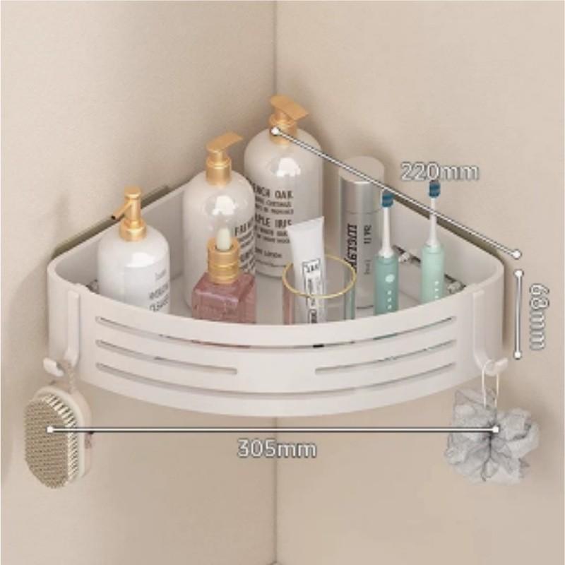Space Aluminum Corner Shower Shelf With Multilayer Design For Bathroom Storage