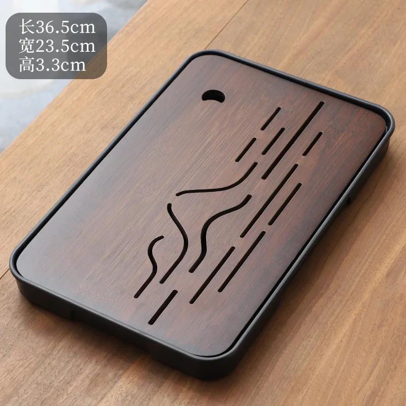 1Pcs Portable Bamboo Tea Tray Small Household Tea Tray Simple Kung Fu Tea Set Drainage Storage Drainage Dry and Wet Dual Use