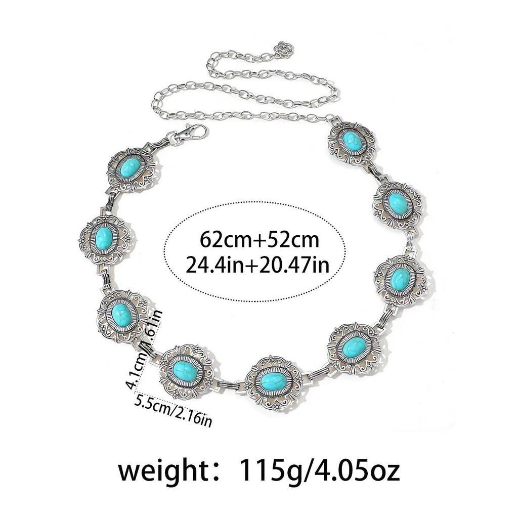 Bohemian Retro Metal Waist Chain for Women - Ethnic Style Body Jewelry
