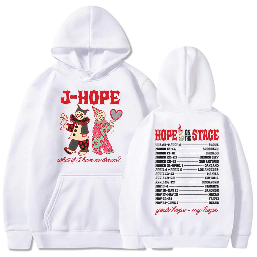 Dámské oblečení J-Hope na turné The Stage 2025 Mikiny s dlouhým rukávem a kapucí Estetické mikiny s potiskem korejského zpěváka