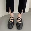 Fashion French Retro Elegant Women Flat Shoes 2025 Mary Jane New Round Toe Temperament Ballet Shoes Cross Buckle Shallow Soft Sole Shoes
