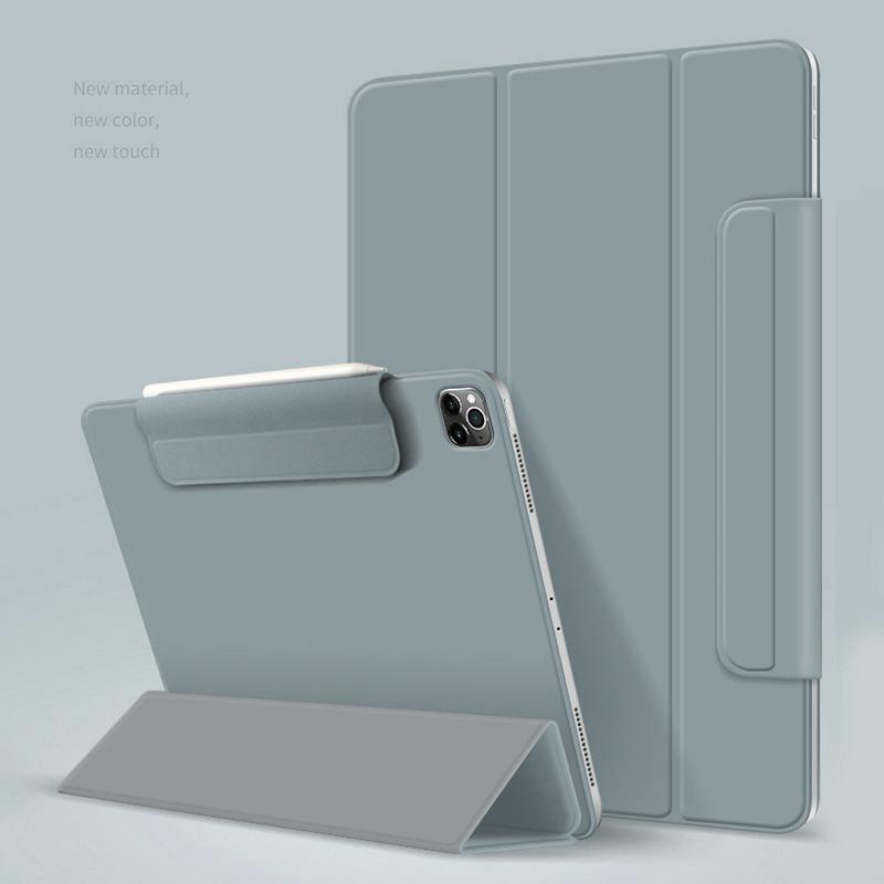 For iPad Pro 11 (2024) Case PU Leather Auto Sleep/Wake Cover Magnetic Attachment