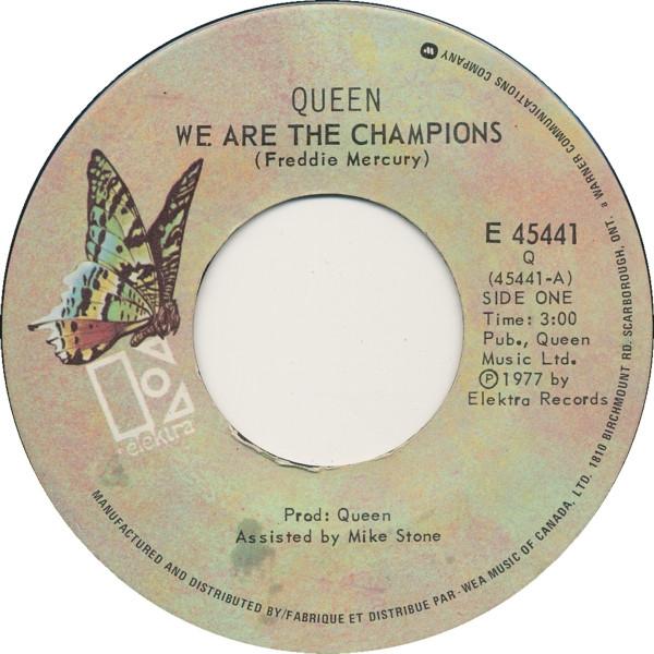 

7-дюймовая пластинка QUEEN We Are The Champions E45441 1977 Канада Рок Б/у