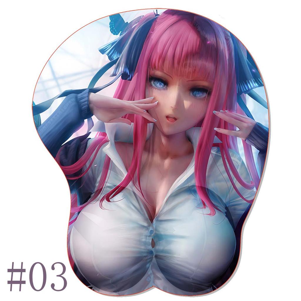 3D Mouse Pad Quintuplets Stereo Mousepad Oppai Boob Rias Gremory Nakano Nino Anime Silicone Wrist Rest BULK Pad Gaming Mouse Mat