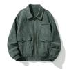 Men's Corduroy Jacket Windbreaker Lightweight Casual Stylish Full Zip Bomber Jackets with Zipper Pockets
