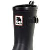 Akiriko MOZ Women's Engineer Rain Boots, Mid-Length, One-Piece Molded, Black, Size S