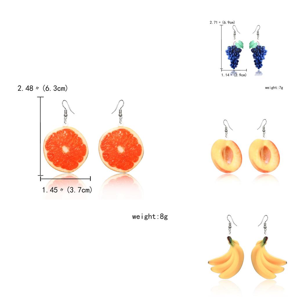 Fruit Acrylic Earrings For Women Men Summer Trendy Fashion Jewelry