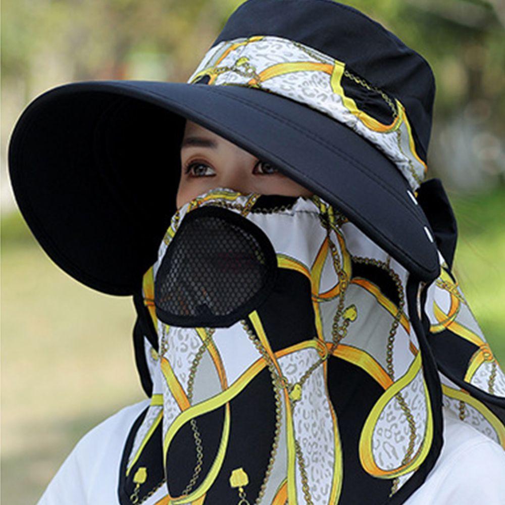 Fishing Caps Outdoor With Neck Flap Women Sun Hat Summer UV Protection Flower Print Bucket Hat