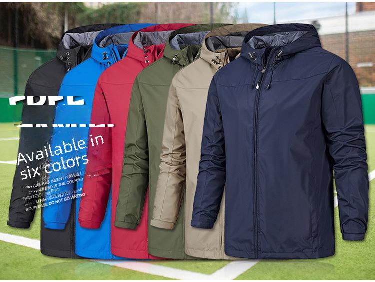 Men's Wind & Waterproof Solid Color Jacket: Spring/Autumn Style, Year-Round Mountaineering Single Layer