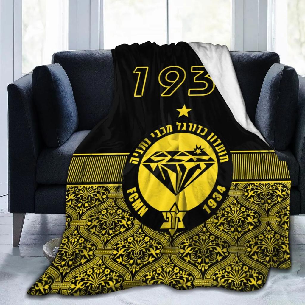 Maccabi Netanya Soft Plush Blanket Flannel Blanket Throw Blanket for Living Room Bedroom Bed Sofa Picnic Cover