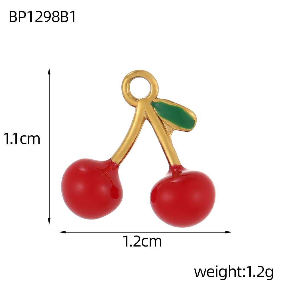 CARLIDANA Multi Designs Diy Rainbow Cherry Pendant Enamel Fashion Jewelry Charms Bracelet Necklace Stainless Steel Pendant
