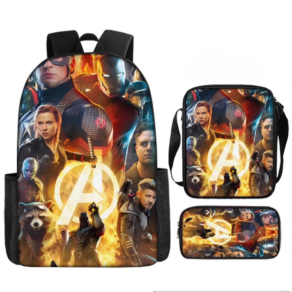 Printed Avengers The Backpack Set Oxford Fabric Pencil Case Essentials School