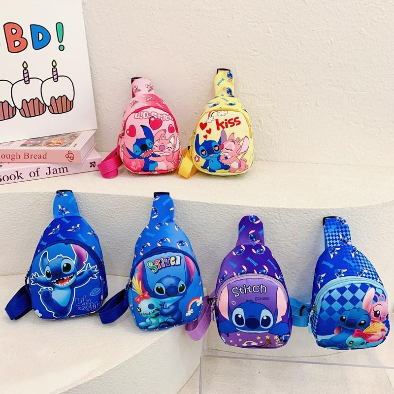 Disney Children's Bags Children's Outdoor Crossbody Bag Cartoon Kindergarten Cute Chest Bag Stitch Coin Accessory Bag