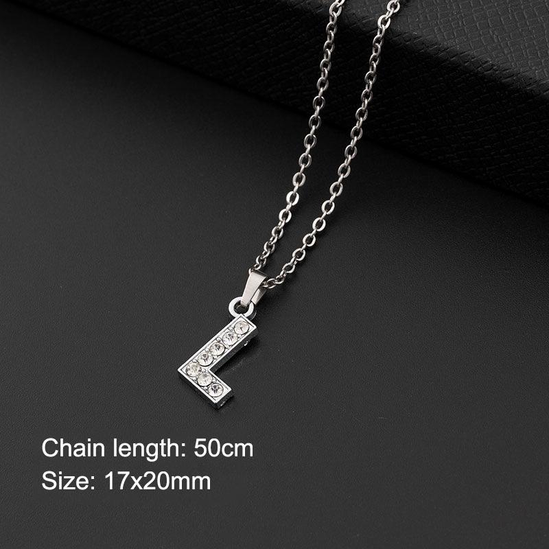 Women Shining Zircon A Z Letter Pendant Necklace 1Pcs Adjustable Clavicle Chain Personalized Jewelry for Birthday Present