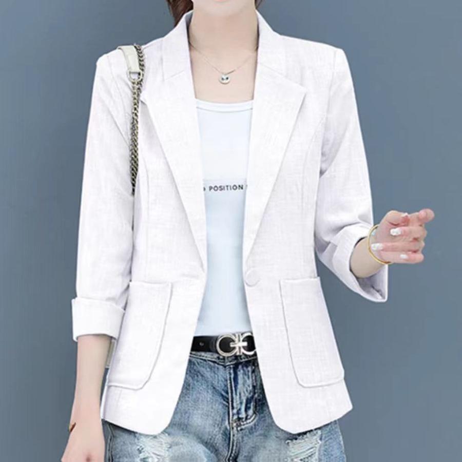 Casual Blazer Lightweight Sun Protection Jacket Women Breathable Thin Short Spring  Suit Petite
