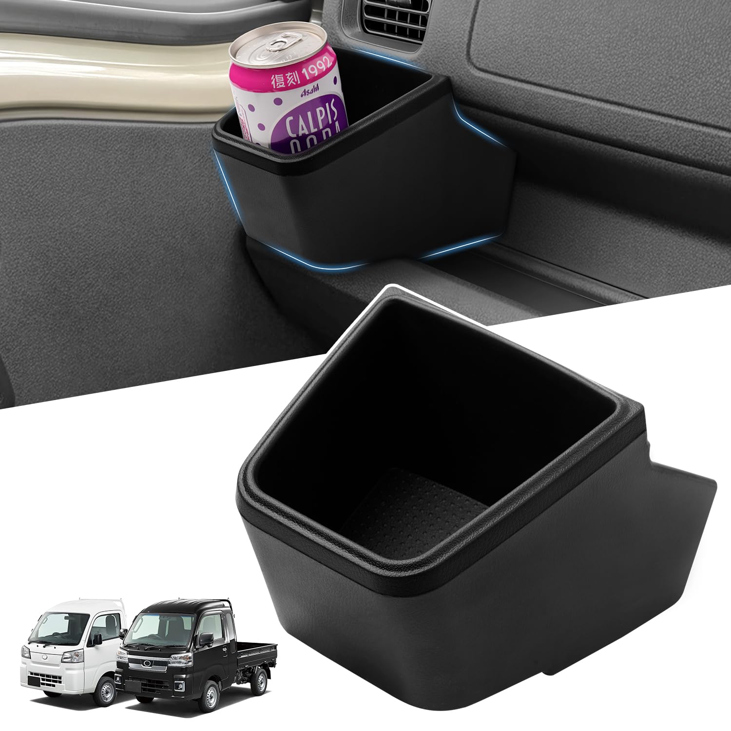 

LIMSTYLE Passenger Side Cup Holder for Daihatsu Hijet Truck S500 Series (Late Model) - HIJET TRUCK S500P/S510P Air Conditioner Outlet Extension Kit (R