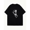 Oversized T Shirt Dress Black Horse Print Casual Wear For Women