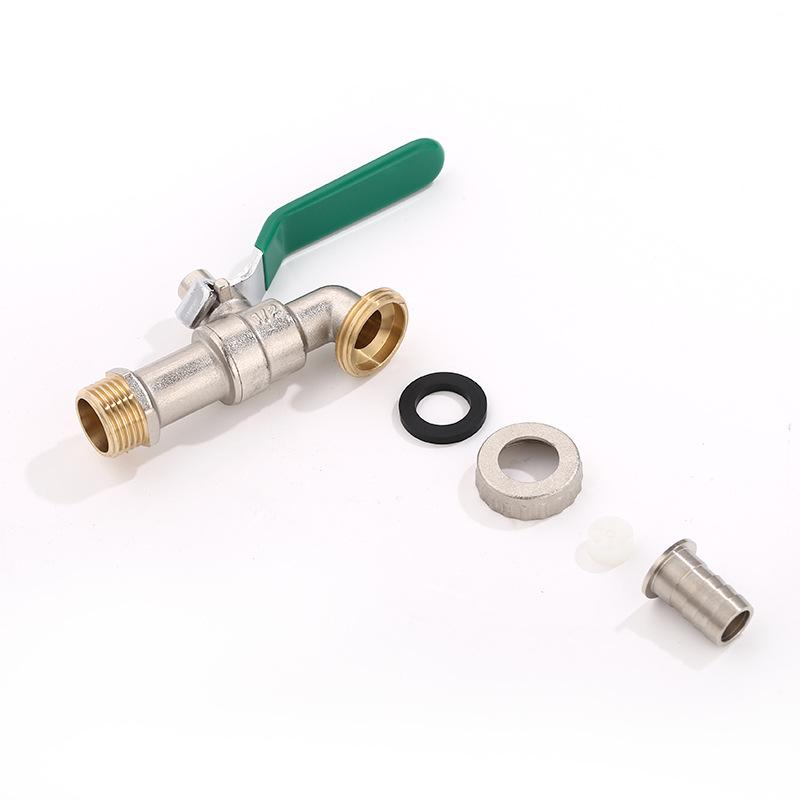 1/2'' 20mm Garden Lever Tap Outdoor Water Faucet Long Handle 1-Way Ball Valve Shut Off with Connecter for IBC Tank