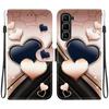 Handmade PU Leather Flip Case for Infinix Hot 50 Pro+ 4G (X6880) Anti-Slip Shockproof Cover with Wrist Strap & Heart/Rose Cat Designs