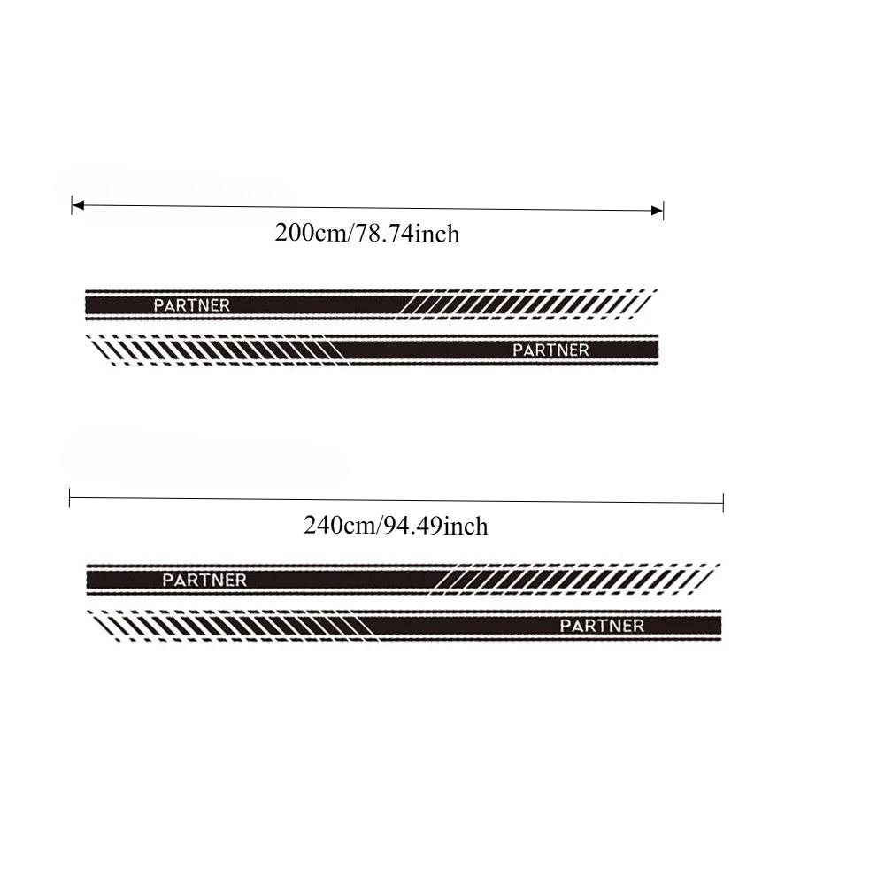2PCS Car Door Side Stickers For Partner Camper Cargo Van Parts Tuning Auto Accessories LIne Graphics Vinyl Decals
