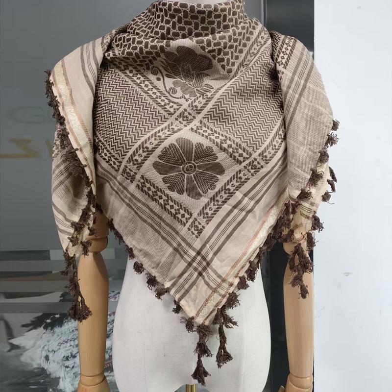 Ready Stock Palestine Hijab Woven Keffiyeh Head Scarf Arabic Men 5 Colors Shemagh Kuffiyeh Yashmagh Kufiya Scarf Many Colors
