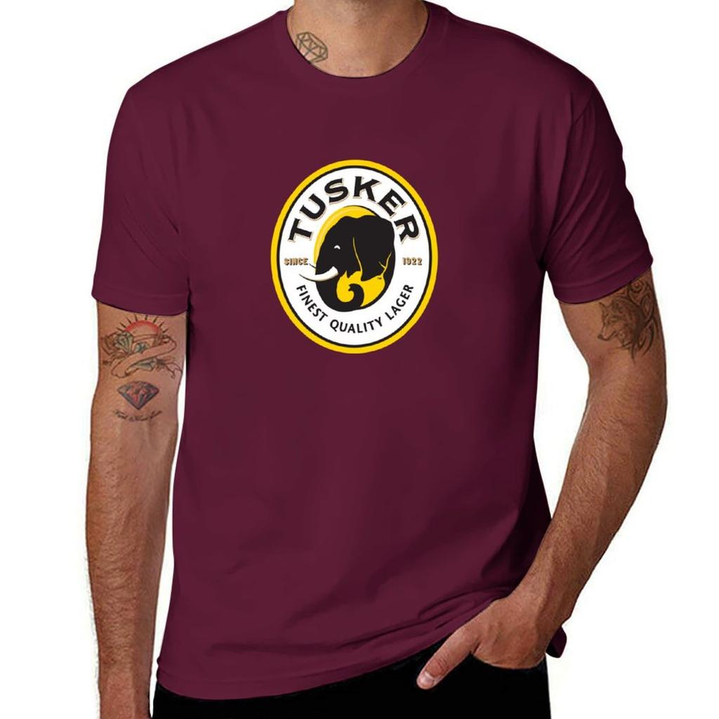 Logo piva Tusker lager Merchandisingové tričko pánské tričko zakázkové tričko polotovary chlapecké bílé pánské vysoké trička