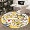 1pc Anime Cat Round Carpet  Cute Design for Office Chair Mat, NonSlip Rug Suitable for Home Decor, Living Room