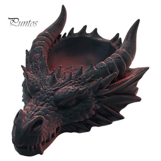 Okkulte Schmuckschale Dunkler Drachenkopf Aufbewahrungsschale, Gotischer Stil 3D-Druck Valet Tray Organizer, Fantasy-Ornament, für Schlüssel und Geschenk Männer