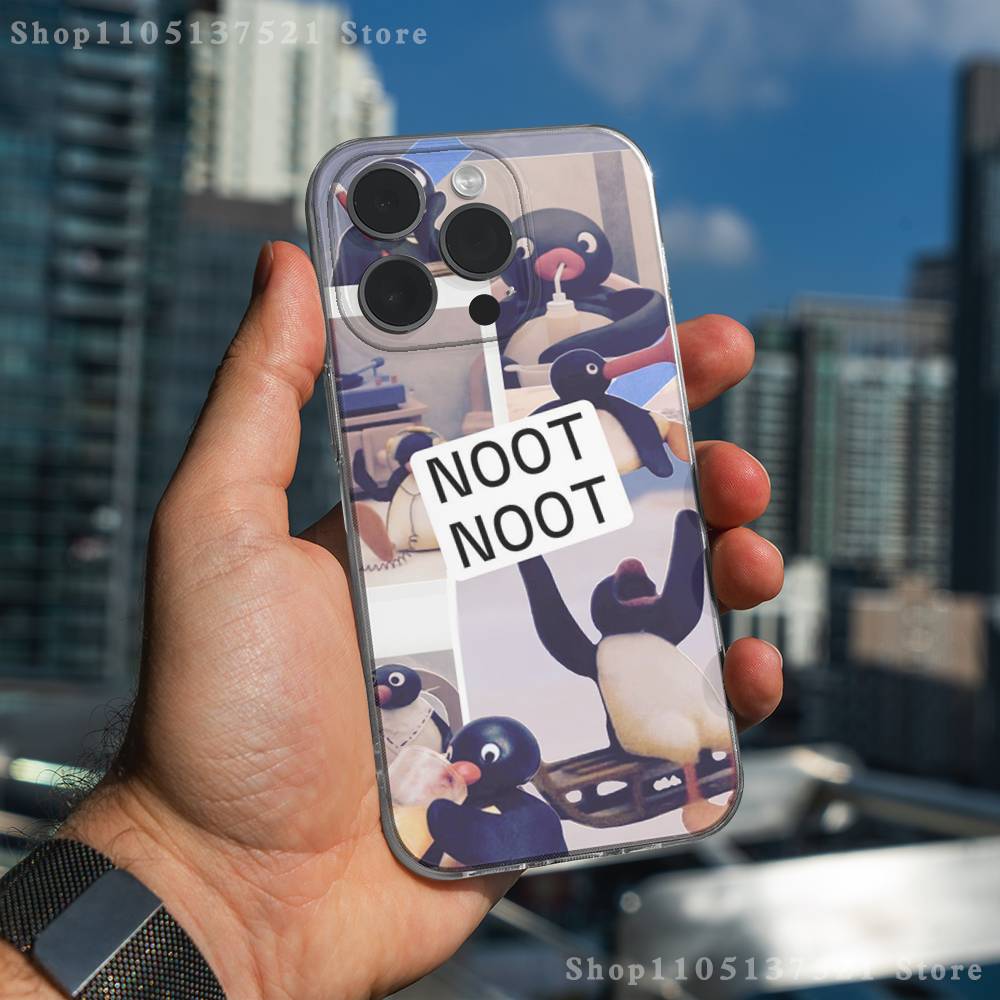 Cute Art P-Pingu Penguin  Phone Case For iPhone 17,16,15,14,13,12,11 Pro,Max,Plus,X,XS,XR,SE4,E Mini Transparent Soft Cover