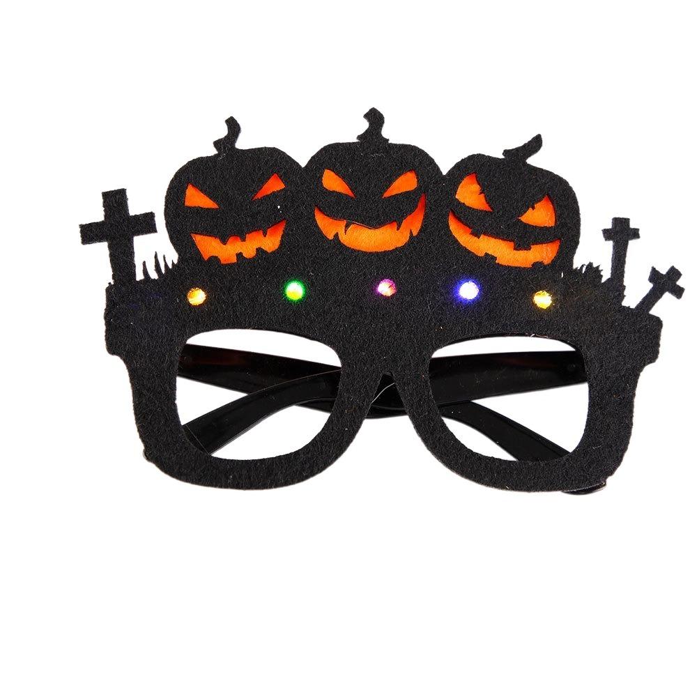 Plastic Pumpkin Glasses LED Halloween Eyewear Frame Festival Halloween Luminous Glasses  Women