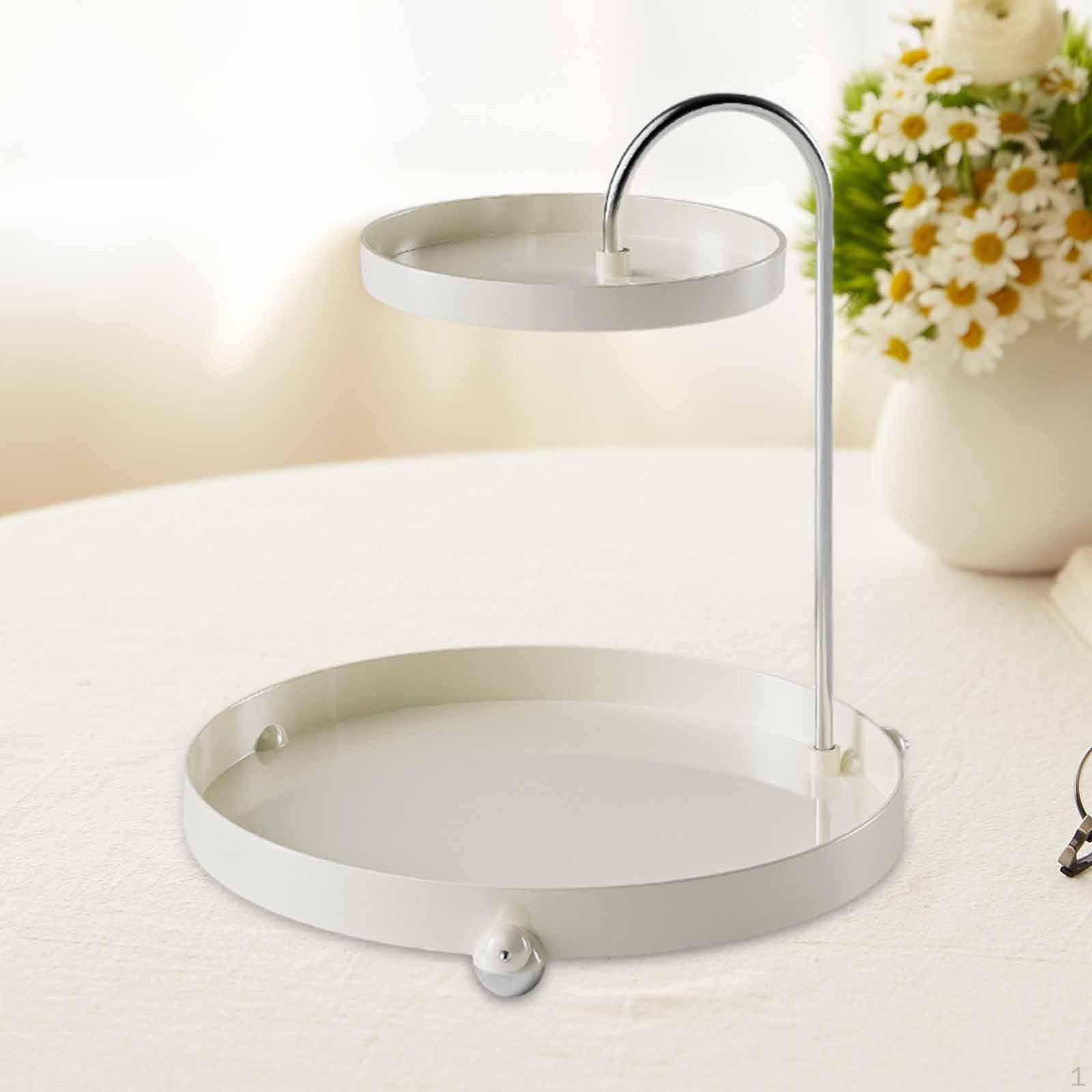 Двухуровневая полка для хранения вращающийся лоток для парфюмерной помады кухонный органайзер для душа белый 1763₽