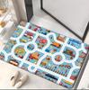 Cartoon City Road Pattern Flannel Mat Suitable for Bedrooms Living Rooms Study Rooms Kitchens Pet Friendly Home Decor Carpets