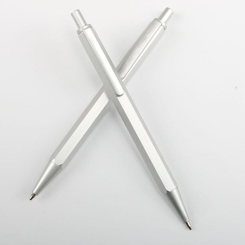 Metal All-Steel Rod Press Hexagonal Ballpoint Pen G2 Refill To Replace Light Luxury Three-Dimensional Ballpoint Pen