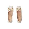 Gucci Horsebit Leather Block Heel High Heels 7cm Women's White 643886 C9D00 9022