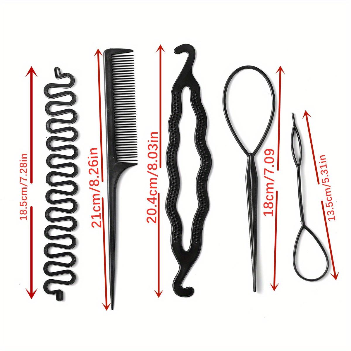 

5pcs Hair Braiding Tool Set with Magic Styling Clips, Bun Maker, Twisted Rollers, Hook Braid Tools & Hairpin for Perfect Updos Set