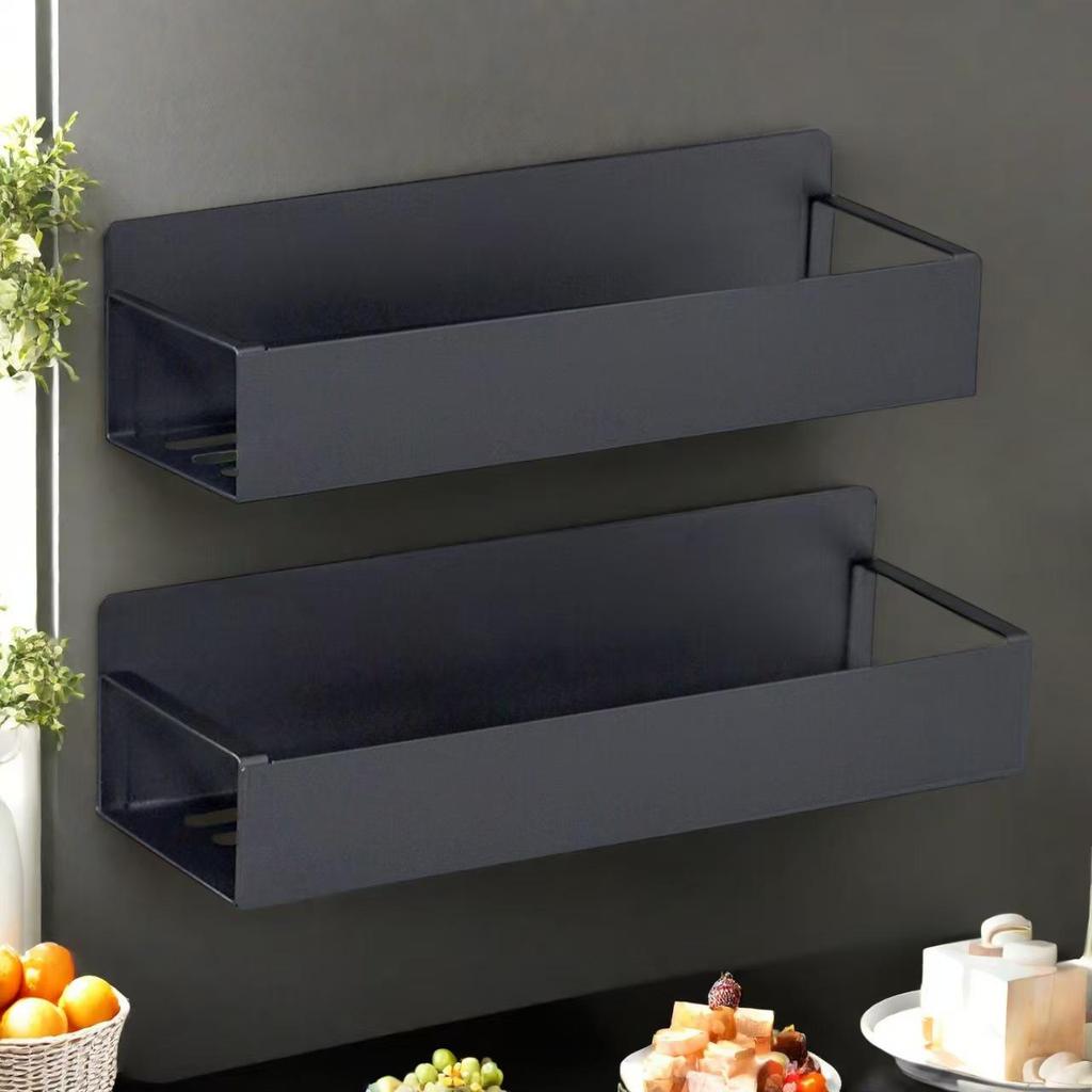 Magnetic Carbon Steel Refrigerator Spice Rack - Punch-Free Storage for Daily Kitchen Use