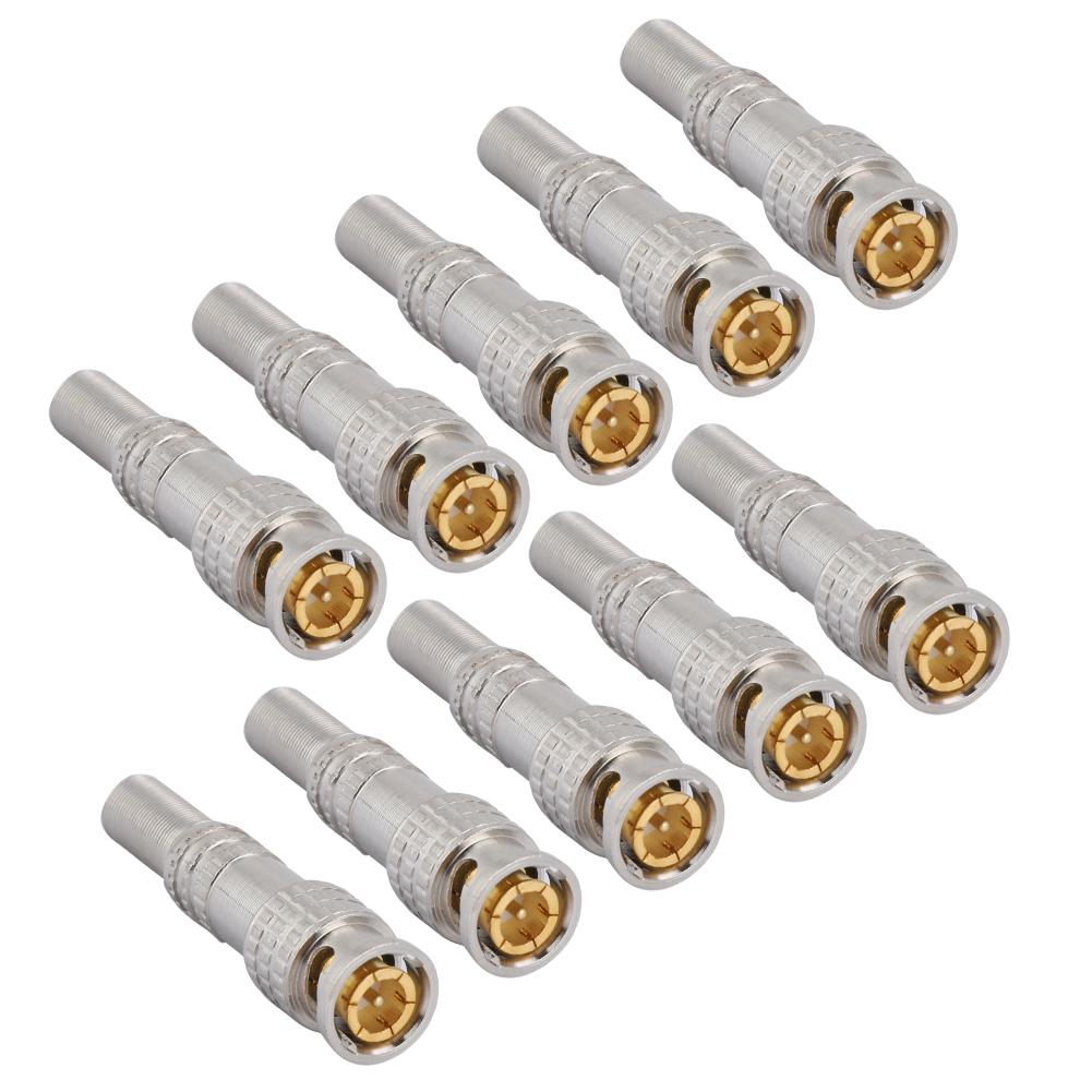 10Pcs Solderless Male BNC Connector for Surveillance Camera Systems