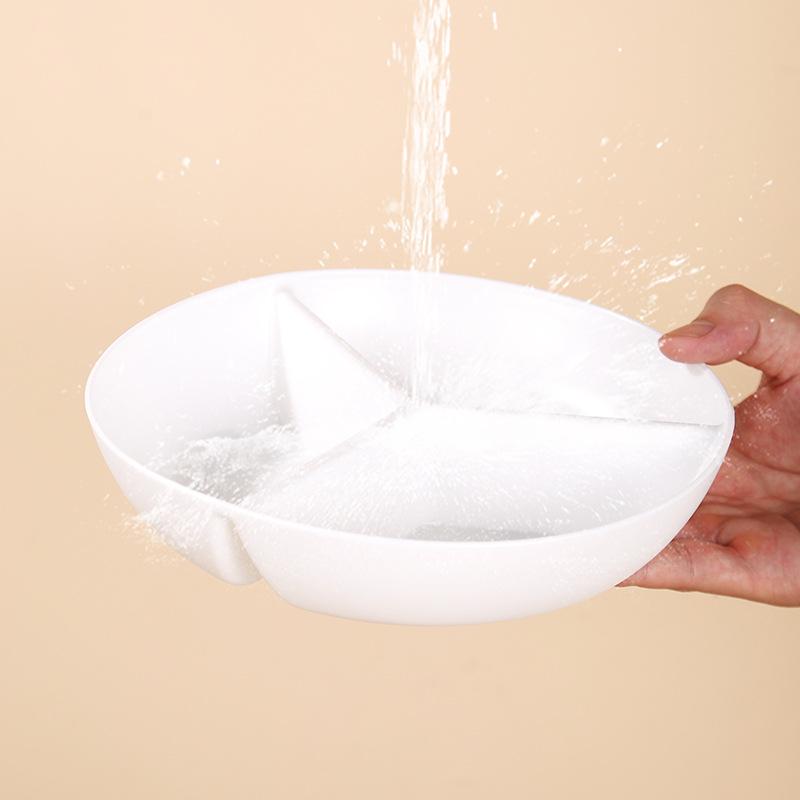 Microwave-Safe Three-Compartment Meal Prep Bowl and Steaming Tray