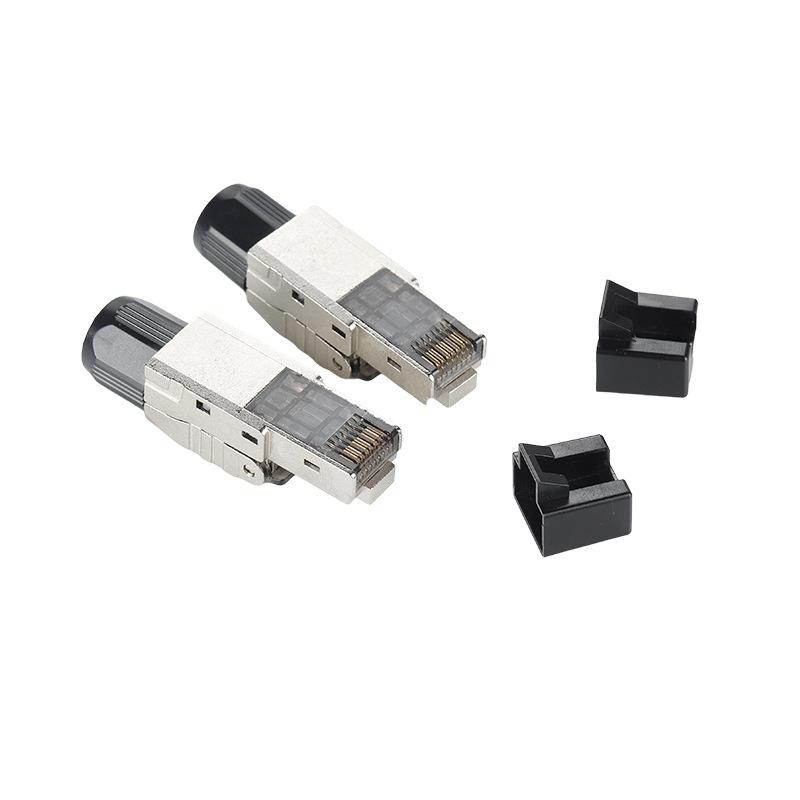 1Pcs Rj45 Shielded Toolless Modular Termination Plug Rj45 Cat8 Cat7 Cat6A Connector 2000Mhz 40G Lan Cable For 22Awg-24Awg