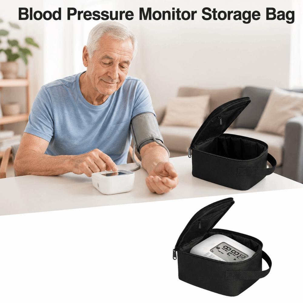 Shockproof Blood Pressure Monitor Storage Bag Portable Waterproof Travel Carrying Pouch with Handle Large Capacity