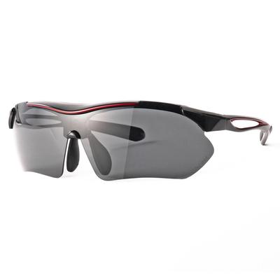 Polarisierte Sportsonnenbrille mit UV-Rauch UV400 A-Passform Herrenschutz, Gläser, Schutz, Schwarz/Rot, AF-7001HSM-C3