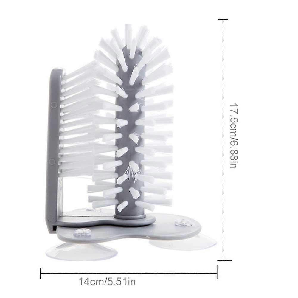 Lazy Cup Brush Glass Double-Sided Brush, Vertical Glass Bottle Creative Wall-Mounted Lazy Rotating Cleaner