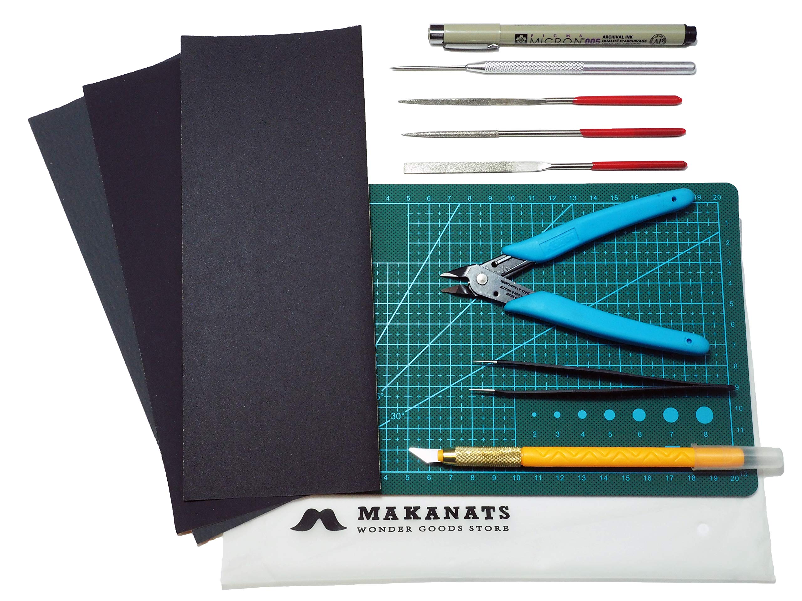 

MAKANATS Набор инструментов для пластиковых моделей Делюкс для сборки вашей первой модели, 13 предметов чёрный