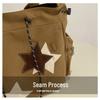 American Retro Star Canvas Backpack - Large Capacity, Stylish & Versatile Shoulder Bag