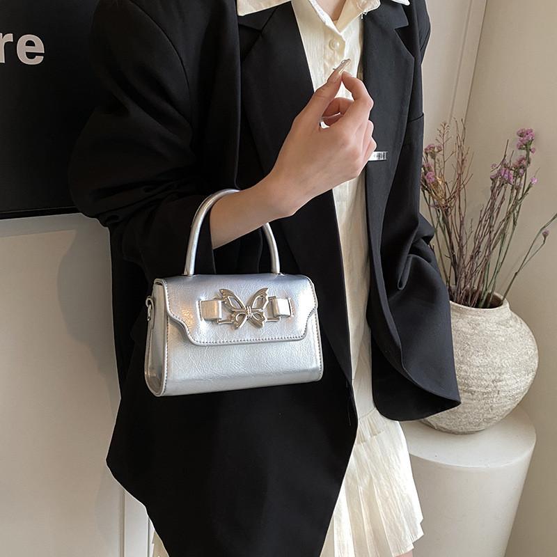 Small Vintage Shoulder Bag For Women 2024 Spring New Casual Butterfly Knot Street Fashion Crossbody Bag