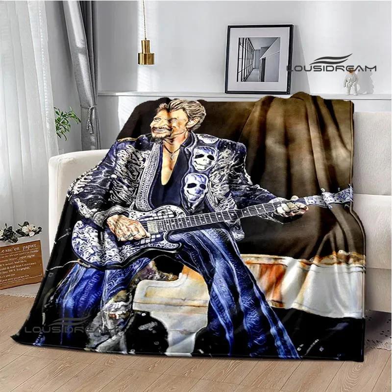 French Rock Star Johnny Hallyday Blanket Flannel Blanket Home Travel Blanket Fashion Warm Blanket Bed Linings Birthday Gift