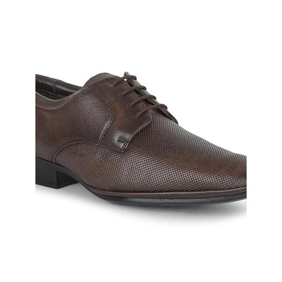 Liberty Healers JPL-233 Men’s Formal Oxford Shoes - Black, Brown - Synthetic Leather Lace-Up with Cushioned Footbed - Stylish Office Footwear