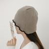 Women's Sweater Frill Wave Two-Color Beanie