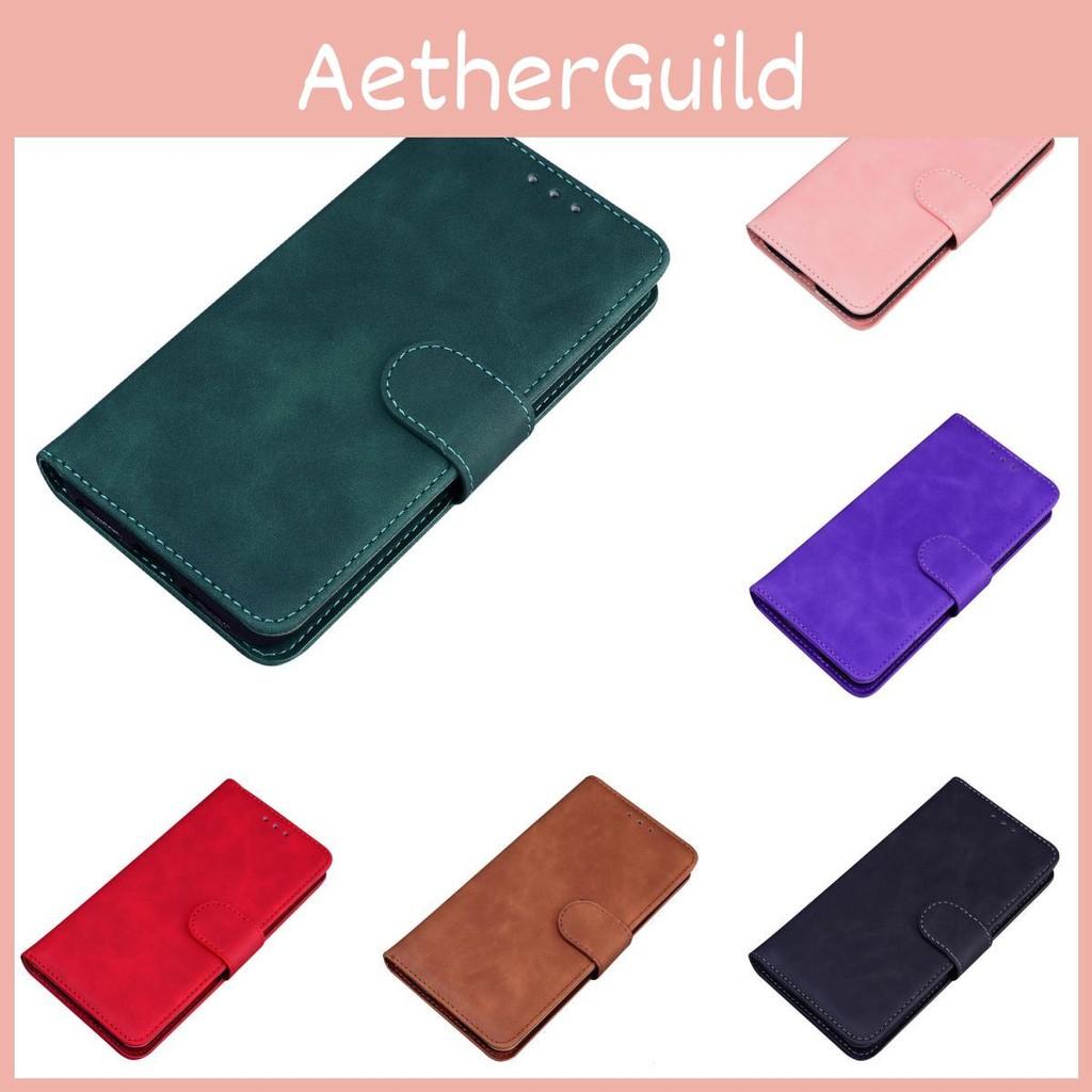 Samsung Galaxy For A06 Solid Color Skin Leather Phone Case Women Men Magnetic